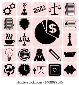 Set of 22 business high quality icons. Collection. Amazing desing. Vector Illustration.
