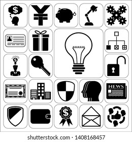 Set of 22 business high quality icons. Collection. Detailed design. Vector Illustration.