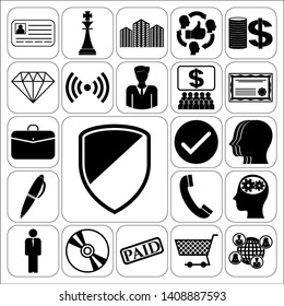 Set of 22 business high quality symbols. Collection. Detailed design. Vector Illustration.