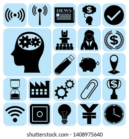 Set of 22 business high quality symbols. Collection. Detailed design. Vector Illustration.