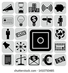 Set of 22 business high quality symbols. Collection. Detailed design. Vector Illustration.