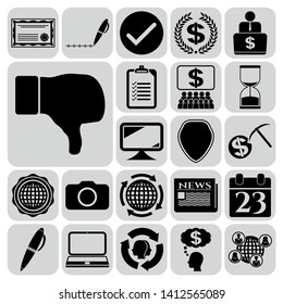 Set of 22 business high quality icons. Collection. Amazing desing. Vector Illustration.