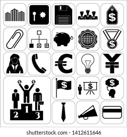 Set of 22 business high quality icons. Collection. Flat design. Vector Illustration.