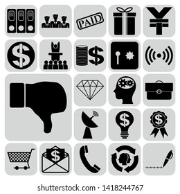 Set of 22 business high quality icons or symbols. Collection. Amazing desing. Vector Illustration.