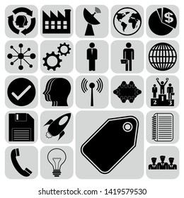 Set of 22 business high quality symbols. Collection. Detailed design. Vector Illustration.