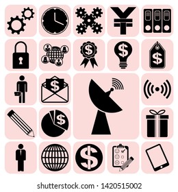 Set of 22 business high quality icons. Collection. Flat design. Vector Illustration.