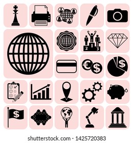 Set of 22 business high quality icons. Collection. Amazing desing. Vector Illustration.