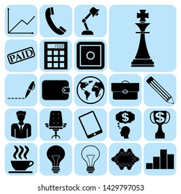 Set of 22 business high quality symbols. Collection. Amazing desing. Vector Illustration.
