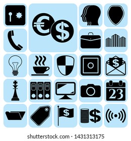 Set of 22 business high quality symbols. Collection. Detailed design. Vector Illustration.
