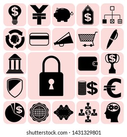 Set of 22 business high quality symbols. Collection. Amazing desing. Vector Illustration.