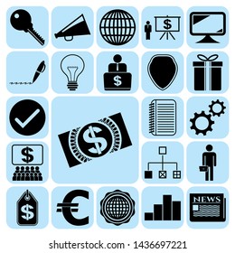 Set of 22 business high quality icons. Collection. Amazing desing. Vector Illustration.