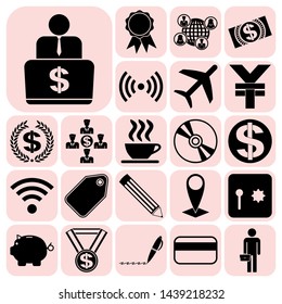 Set of 22 business high quality icons. Collection. Amazing desing. Vector Illustration.