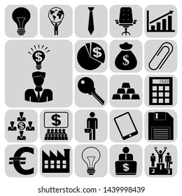 Set of 22 business high quality icons. Collection. Amazing desing. Vector Illustration.