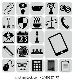 Set of 22 business high quality icons. Collection. Amazing desing. Vector Illustration.