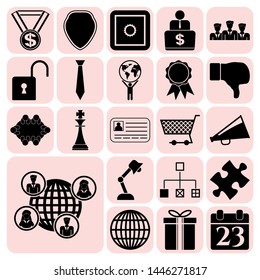 Set of 22 business high quality symbols. Collection. Amazing desing. Vector Illustration.
