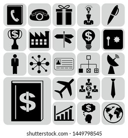 Set of 22 business high quality icons or symbols. Collection. Amazing desing. Vector Illustration.