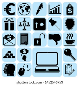 Set of 22 business high quality icons. Collection. Detailed design. Vector Illustration.