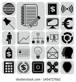 Set of 22 business high quality icons. Collection. Detailed design. Vector Illustration.