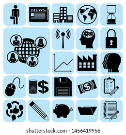Set of 22 business high quality icons. Collection. Detailed design. Vector Illustration.