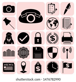 Set of 22 business high quality symbols. Collection. Amazing desing. Vector Illustration.