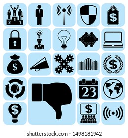 Set of 22 business high quality icons. Collection. Flat design. Vector Illustration.