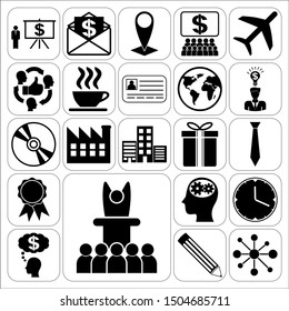Set of 22 business high quality symbols. Collection. Flat design. Vector Illustration. Set of 22 business high quality symbols. Collection. Flat design. Vector Illustration.