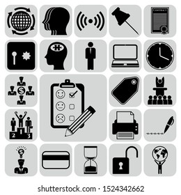 Set of 22 business high quality icons. Collection. Flat design. Vector Illustration.