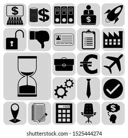 Set of 22 business high quality icons or symbols. Collection. Detailed design. Vector Illustration.