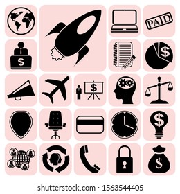 Set of 22 business high quality icons. Collection. Detailed design. Vector Illustration.