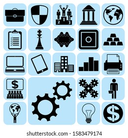 Set of 22 business high quality symbols or icons. Collection. Detailed design. Vector Illustration.