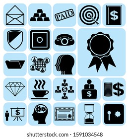 Set of 22 business high quality symbols or icons. Collection. Amazing desing. Vector Illustration.