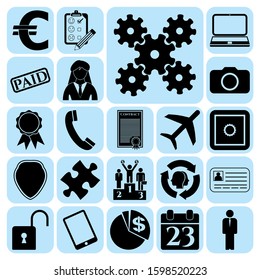 Set of 22 business high quality icons or symbols. Collection. Amazing desing. Vector Illustration.