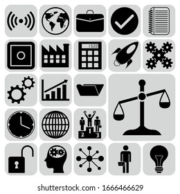 Set of 22 business high quality icons. Collection. Flat design. Vector Illustration.