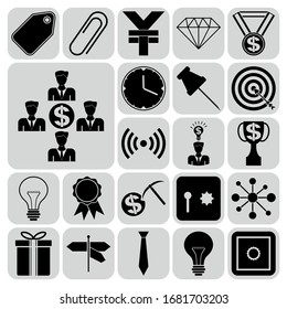 Set of 22 business high quality symbols. Collection. Detailed design. Vector Illustration.