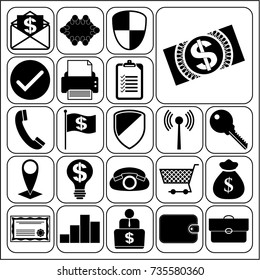 Set of 22 business high quality icons. Collection. Detailed design. Vector Illustration.