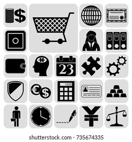 Set of 22 business high quality icons. Collection. Amazing desing. Vector Illustration.