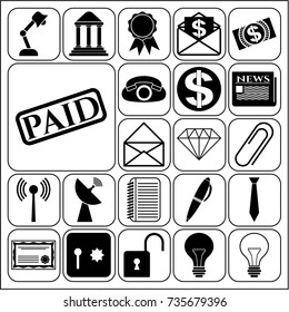 Set of 22 business high quality symbols. Collection. Amazing desing. Vector Illustration.