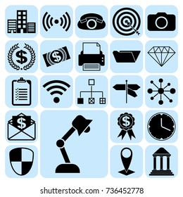 Set of 22 business high quality icons or symbols. Collection. Amazing desing. Vector Illustration.