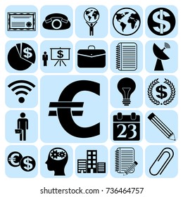 Set of 22 business high quality icons. Collection. Detailed design. Vector Illustration.