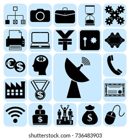 Set of 22 business high quality symbols. Collection. Flat design. Vector Illustration.