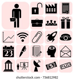 Set of 22 business high quality symbols. Collection. Amazing desing. Vector Illustration.