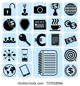 Set of 22 business high quality icons. Collection. Amazing desing. Vector Illustration.