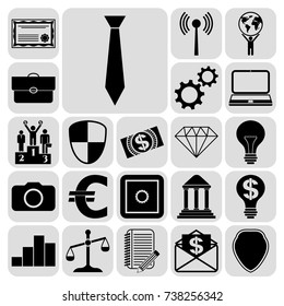 Set of 22 business high quality icons. Collection. Detailed design. Vector Illustration.