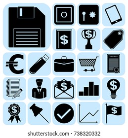 Set of 22 business high quality symbols. Collection. Amazing desing. Vector Illustration.