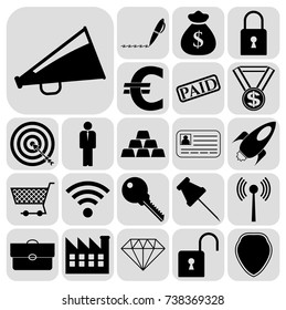 Set of 22 business high quality icons. Collection. Flat design. Vector Illustration.