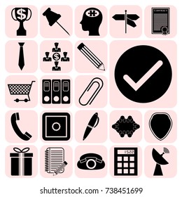 Set of 22 business high quality symbols. Collection. Detailed design. Vector Illustration.