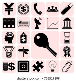 Set of 22 business high quality icons. Collection. Amazing desing. Vector Illustration.