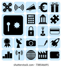Set of 22 business high quality symbols. Collection. Detailed design. Vector Illustration.