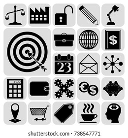 Set of 22 business high quality symbols. Collection. Amazing desing. Vector Illustration.
