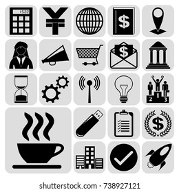 Set of 22 business high quality icons. Collection. Detailed design. Vector Illustration.